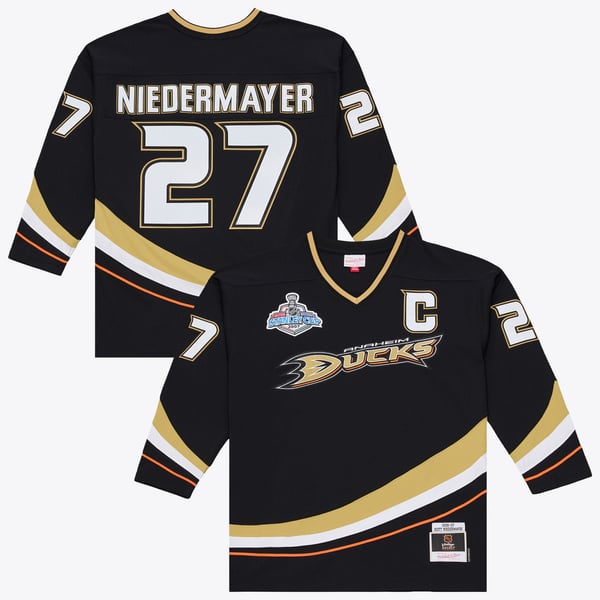 Men's Anaheim Ducks Scott Niedermayer Mitchell & Ness Black 2006/07 Captain Patch Stanley Cup Power Play Jersey
