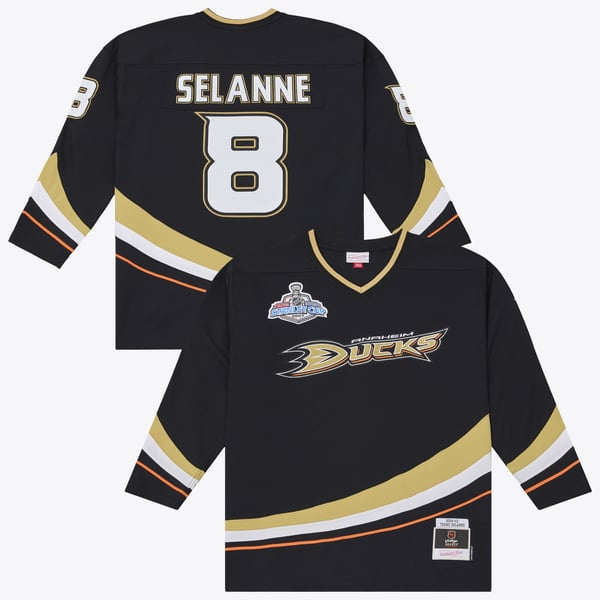 Men's Anaheim Ducks Teemu Selanne Mitchell & Ness Black 2006/07  Stanley Cup Power Play Jersey
