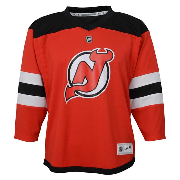 Infant New Jersey Devils Jack Hughes Red Home Replica Player Jersey - Image 3
