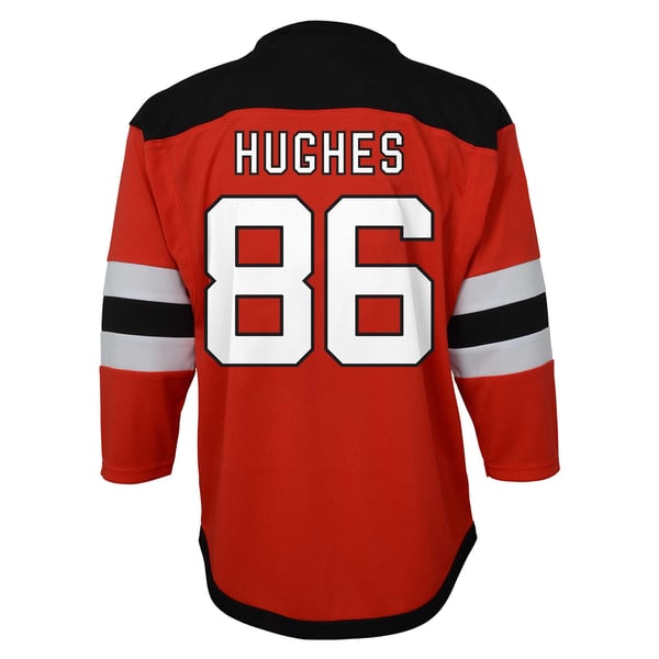 Infant New Jersey Devils Jack Hughes Red Home Replica Player Jersey - Image 4