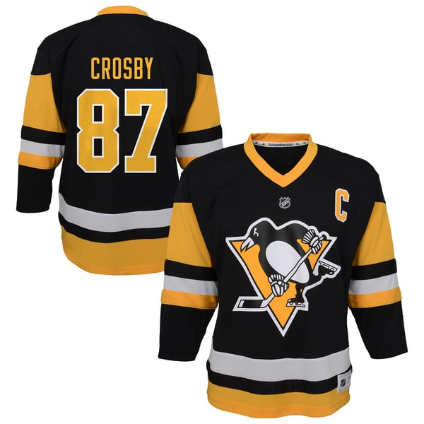 Infant Pittsburgh Penguins Sidney Crosby Black Replica Player Jersey - Image 1