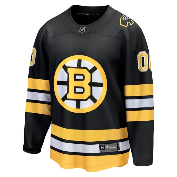 Men's Boston Bruins  Fanatics Black Home Breakaway Custom Jersey