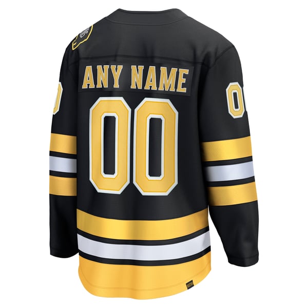 Men's Boston Bruins  Fanatics Black Home Breakaway Custom Jersey