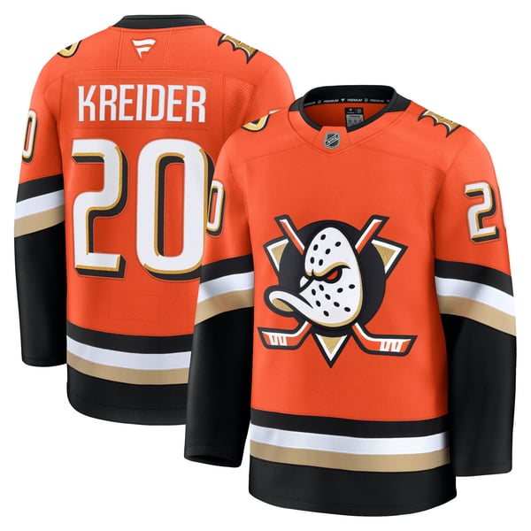 Men's Anaheim Ducks Chris Kreider Fanatics Orange Home Premium Jersey