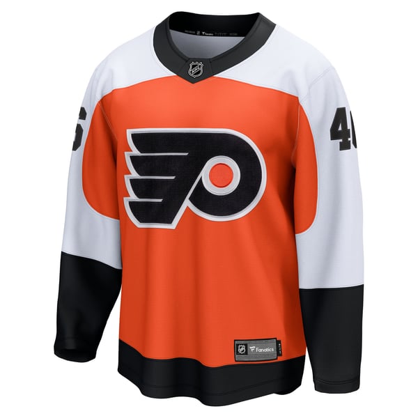 Men's  Philadelphia Flyers Trevor Zegras Fanatics Orange Home Breakaway Jersey - Image 3
