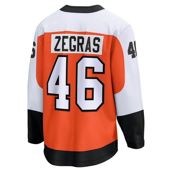 Men's  Philadelphia Flyers Trevor Zegras Fanatics Orange Home Breakaway Jersey - Image 4