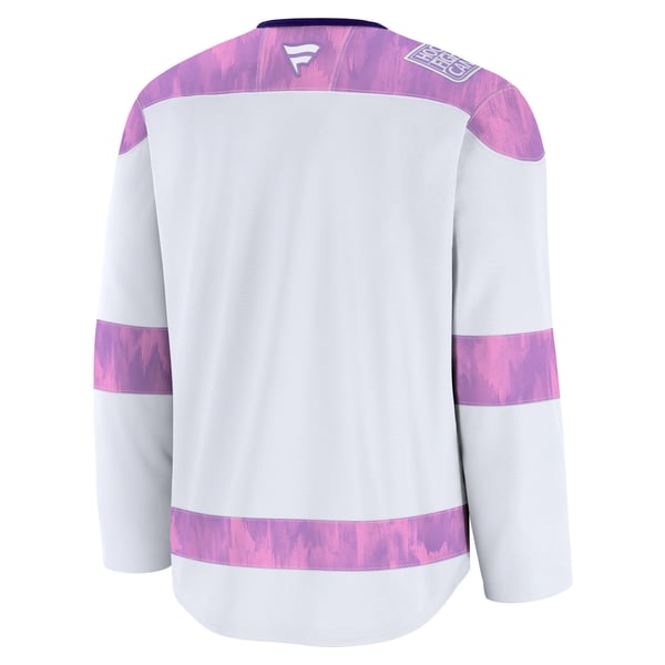 Men's Anaheim Ducks  Fanatics White 2024 Hockey Fights Cancer Practice Jersey