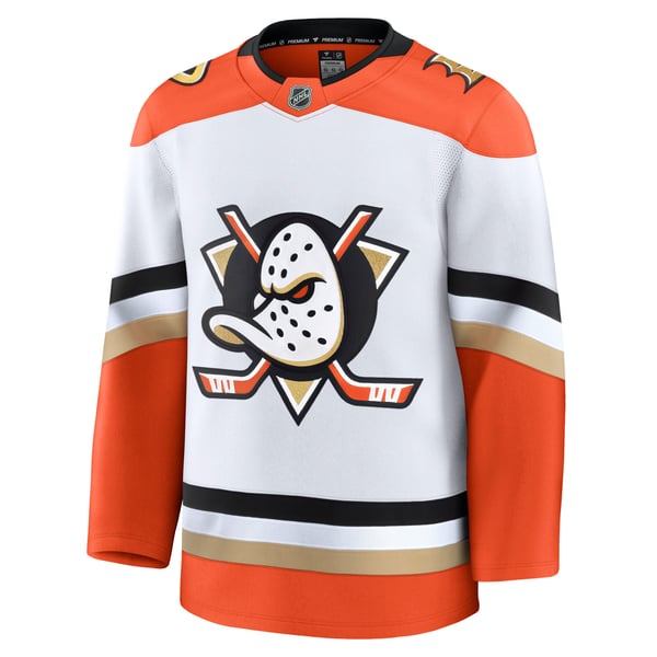 Men's Anaheim Ducks Fanatics White Away Premium Jersey