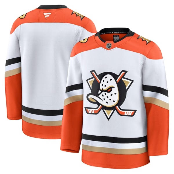 Men's Anaheim Ducks Fanatics White Away Premium Jersey