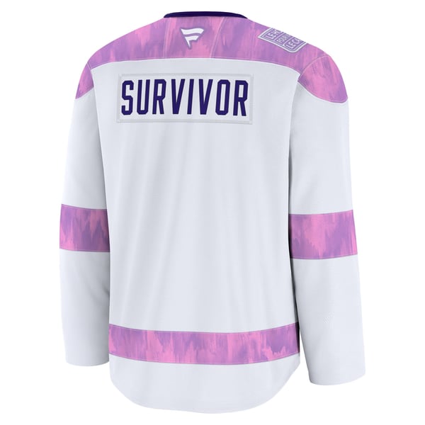 Men's Anaheim Ducks Fanatics White Hockey Fights Cancer Survivor Practice Jersey