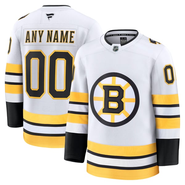 Men's Boston Bruins  Fanatics White Away Premium Custom Jersey