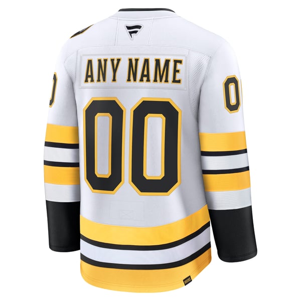 Men's Boston Bruins  Fanatics White Away Premium Custom Jersey